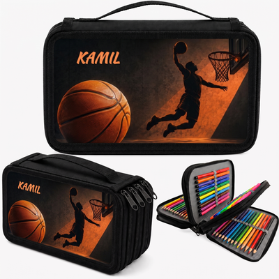 Personalizowany piórnik koszykarski z imieniem – Koszykówka