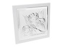 Duży Obrazek Srebrny  Anioł Stróż z latarenką 19x19 cm Pamiątka Chrztu 